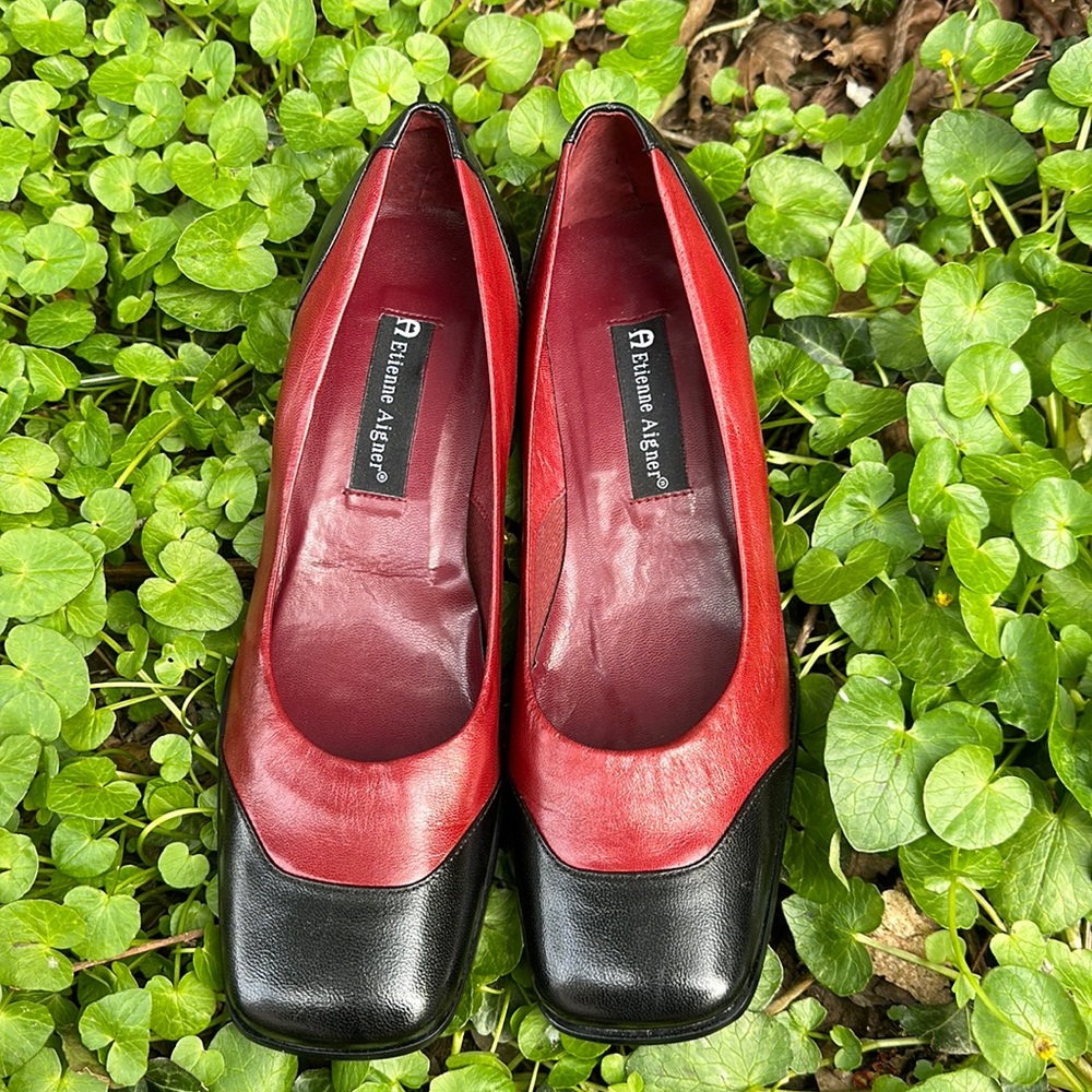 🔥🔥❤️🖤 ETIENNE AIGNER LEATHER PUMPS